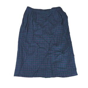 Pendleton Vintage 100%‎ Virgin Wool Houndstooth Skirt Purple Teal Green Size 12